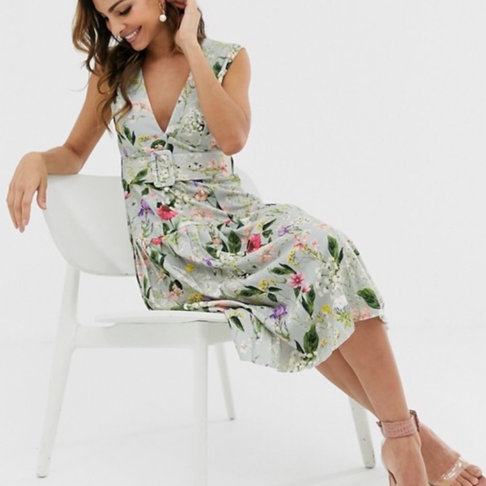 ASOS botanical midi dress